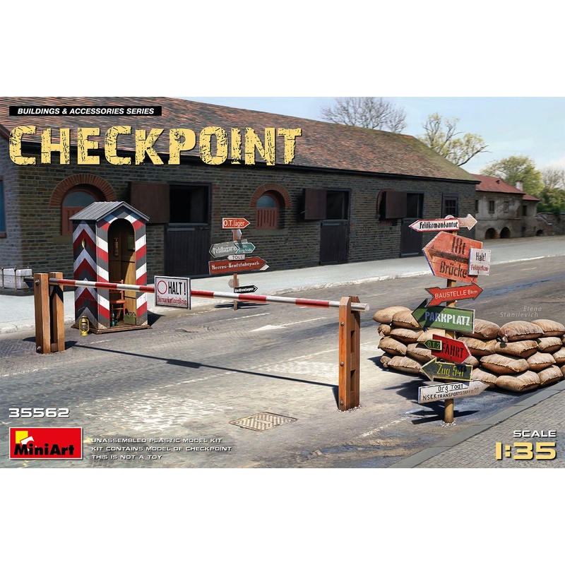 Miniart 1:35 Checkpoint barrier, hut and accessories