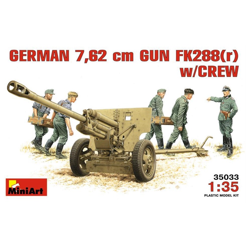 Miniart 1:35 German 7.62cm gun FK288 gun w/Crew