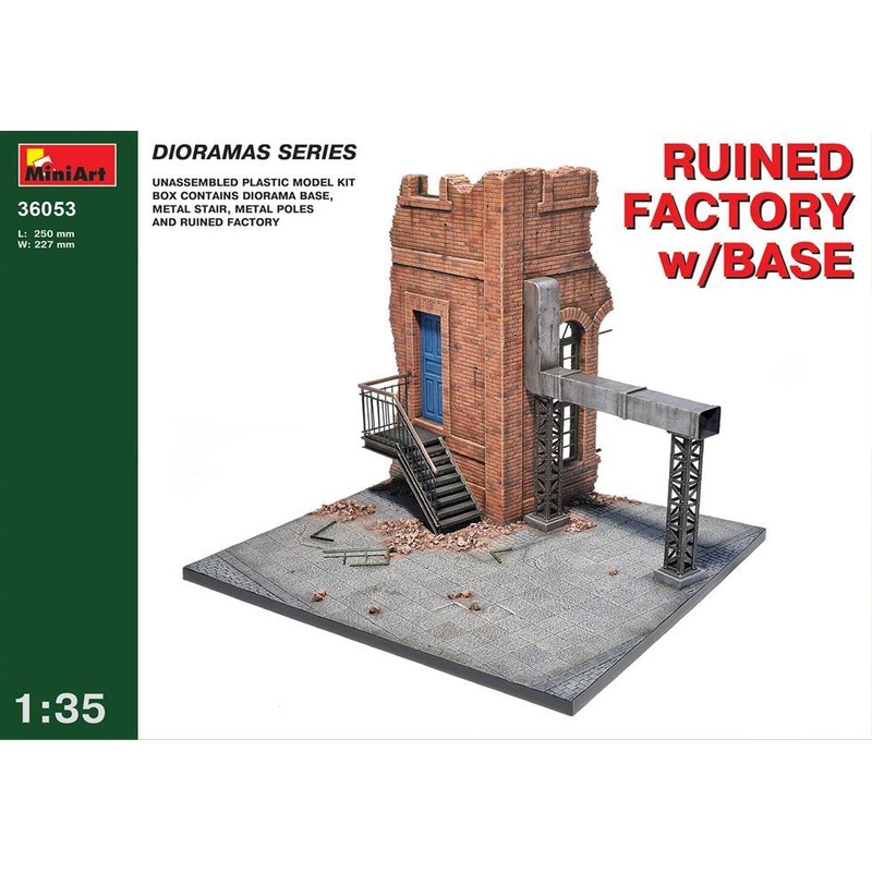 Miniart 1:35 Ruined Factory w/ Base