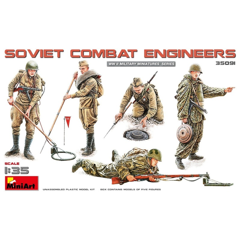 Miniart 1:35 scale model figures – Soviet Combat Engineers