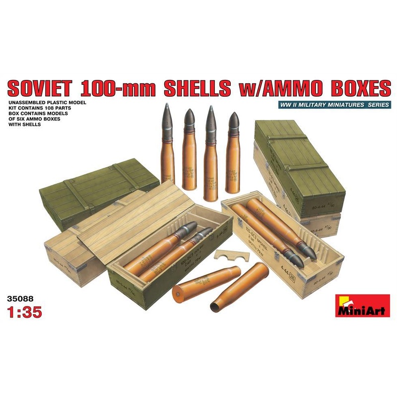 Miniart 1:35 Soviet 100mm Shells w/ Ammo Boxes