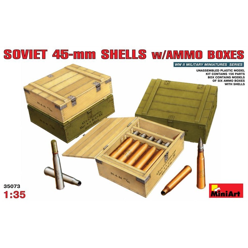 Miniart 1:35 Soviet 45mm Shells w/ Ammo Boxes