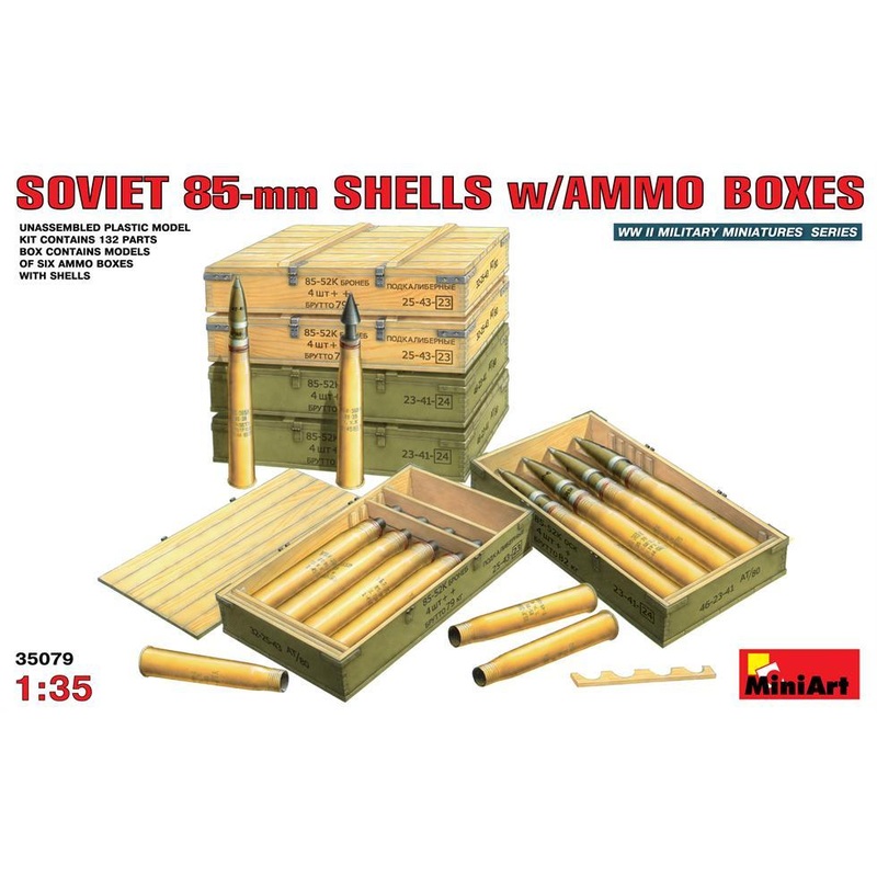 Miniart 1:35 Soviet 85mm Shells w/ Ammo Boxes