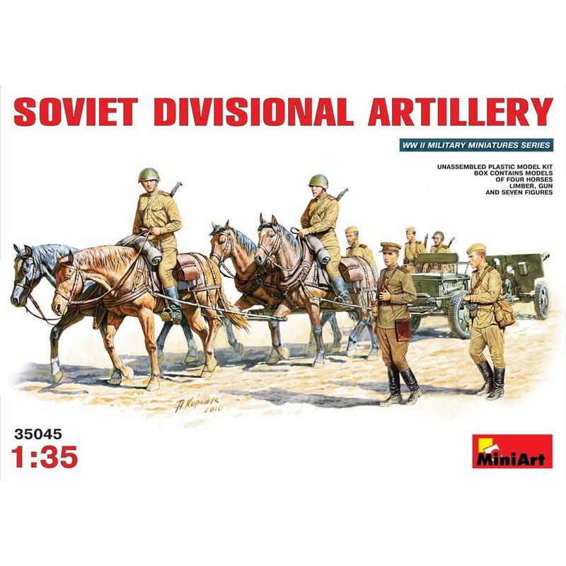 Miniart 1:35 Soviet gun ZIS-3 w/ Horses