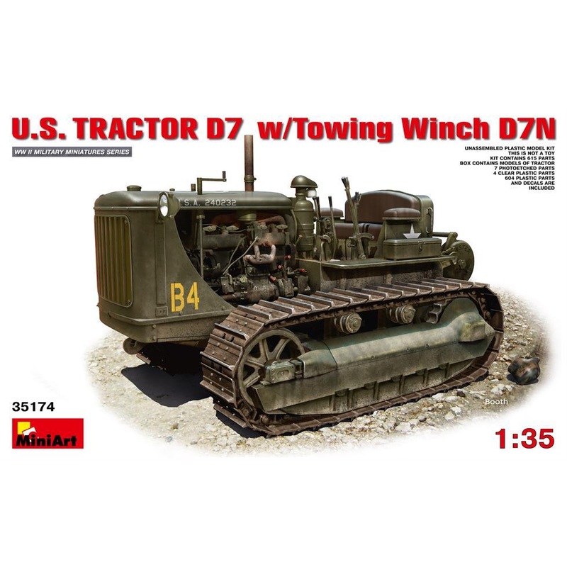 Miniart 1:35 US Tractor D7 w/ Towing Winch D7N