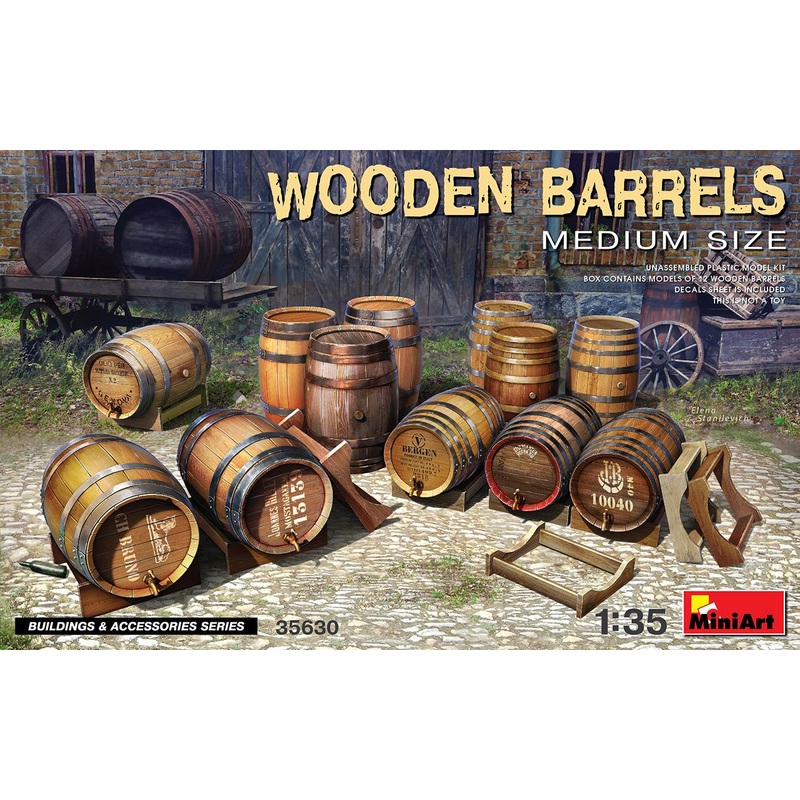 Miniart 1:35 – Wooden Barrels, Medium Size