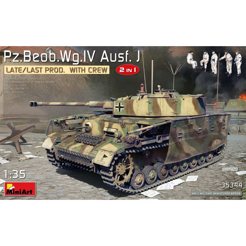 Miniart WW2 German Pz.Beob.Wg.IV Ausf. J Tank LATE/LAST PROD.  W/CREW 1/35 scale