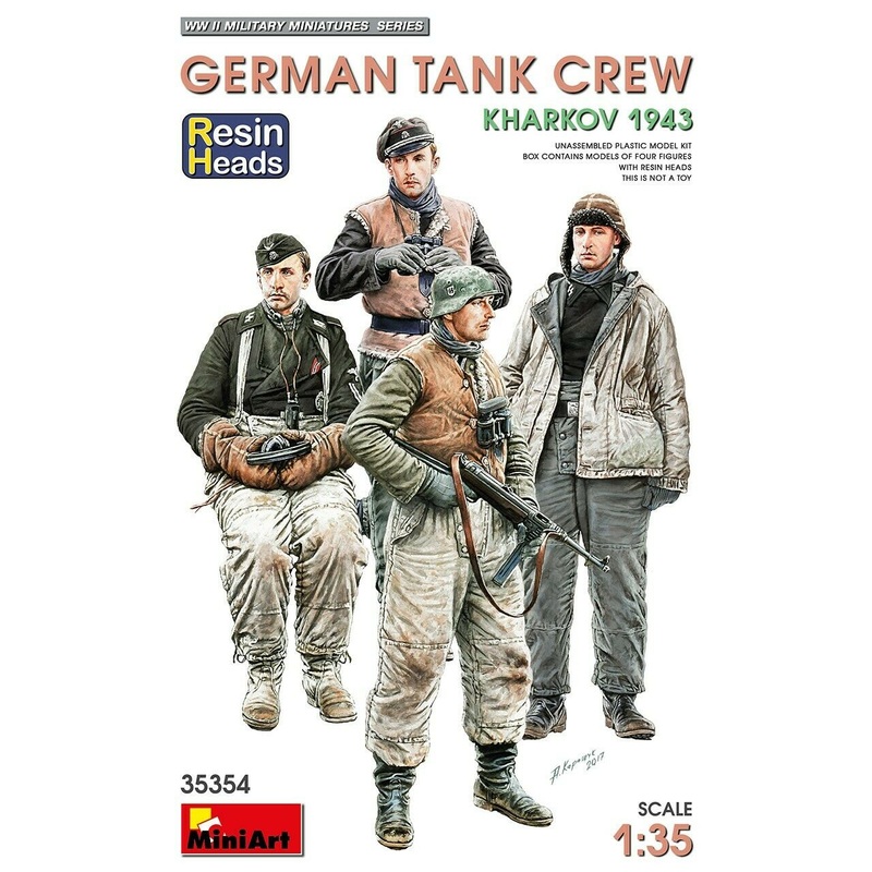 Miniart WW2 GERMAN TANK CREW. KHARKOV 1943. RESIN HEADS 1/35 scale