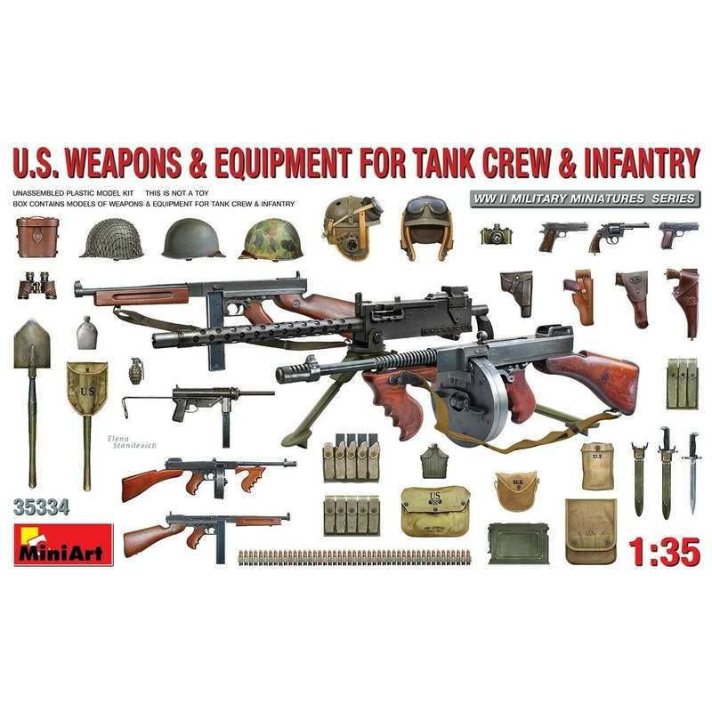 Miniart WW2 U.S. WEAPONS & EQUIPMENT FOR TANK CREW & INFANTRY 1/35 scale
