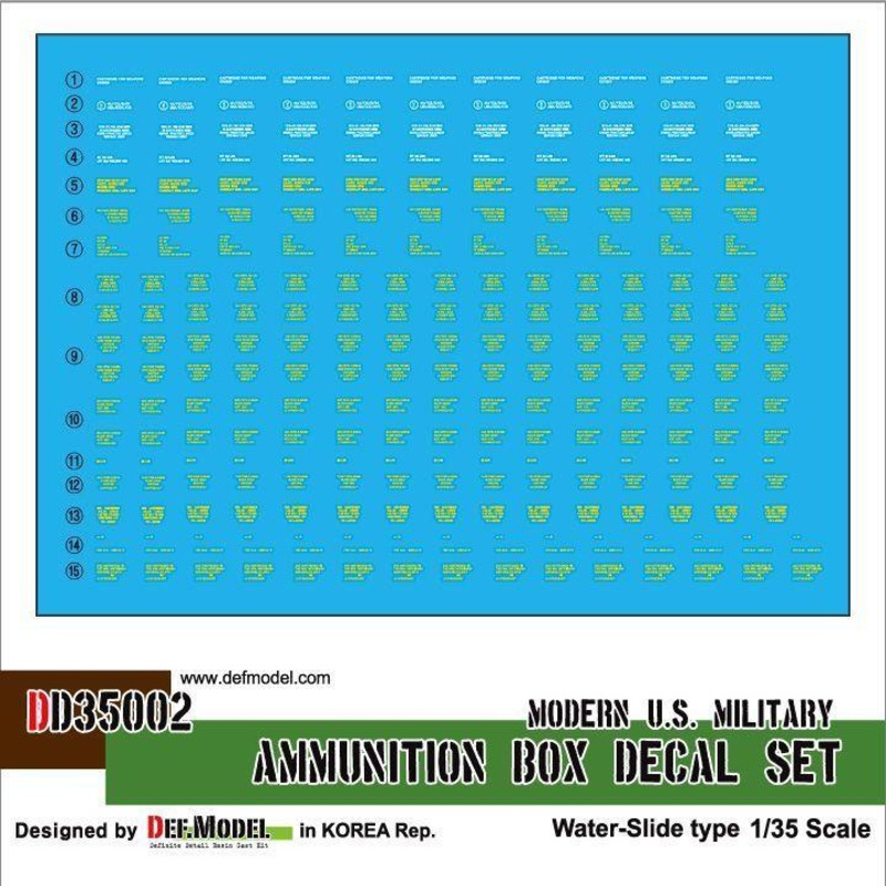 Modern US Ammunition Box decal set (1/35 scale)