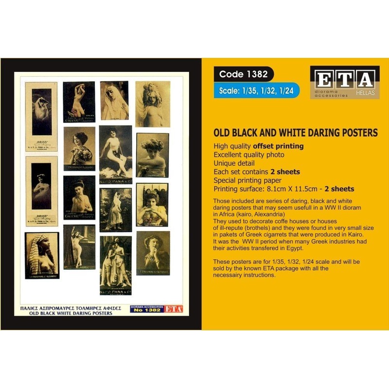 OLD BLACK WHITE DARING POSTERS Suit scales 1/35, 1/32 1/24