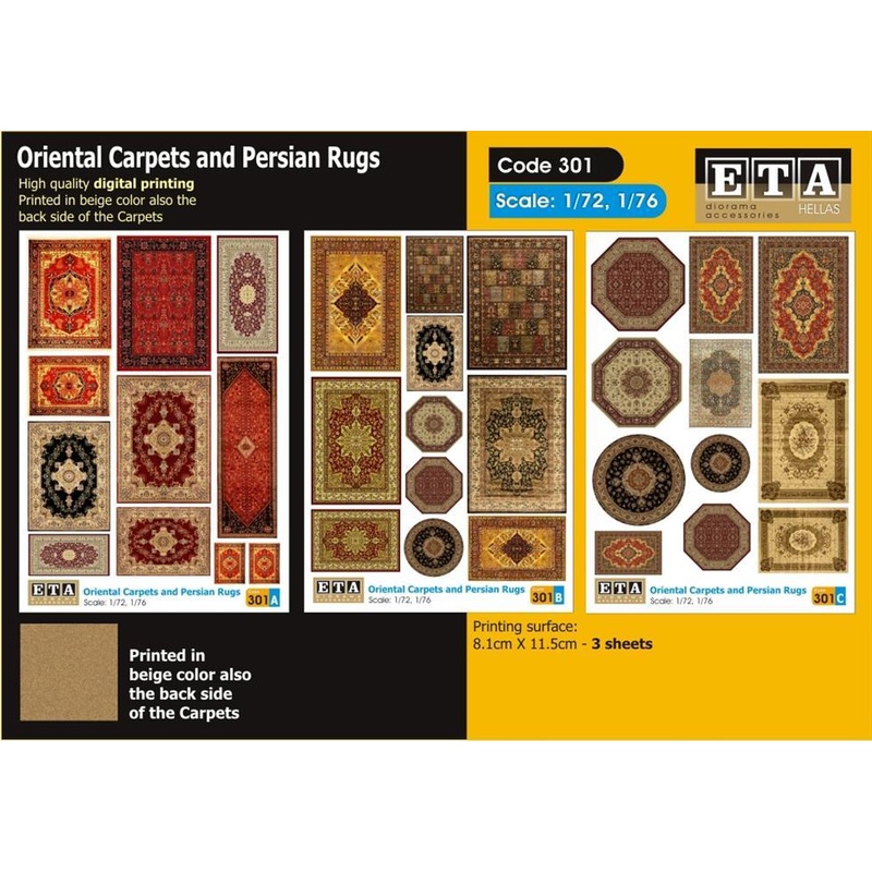 Oriental Carpets and Persian Rugs Suit scales 1/72. 1/76