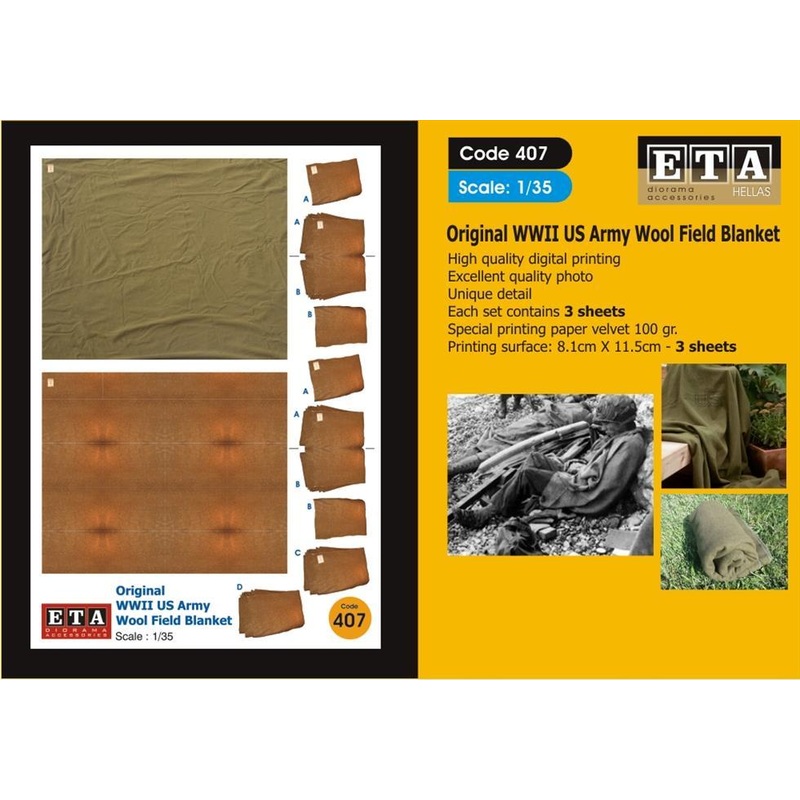 Original WW II US Army Wool Field Blanket Suit scales 1/35