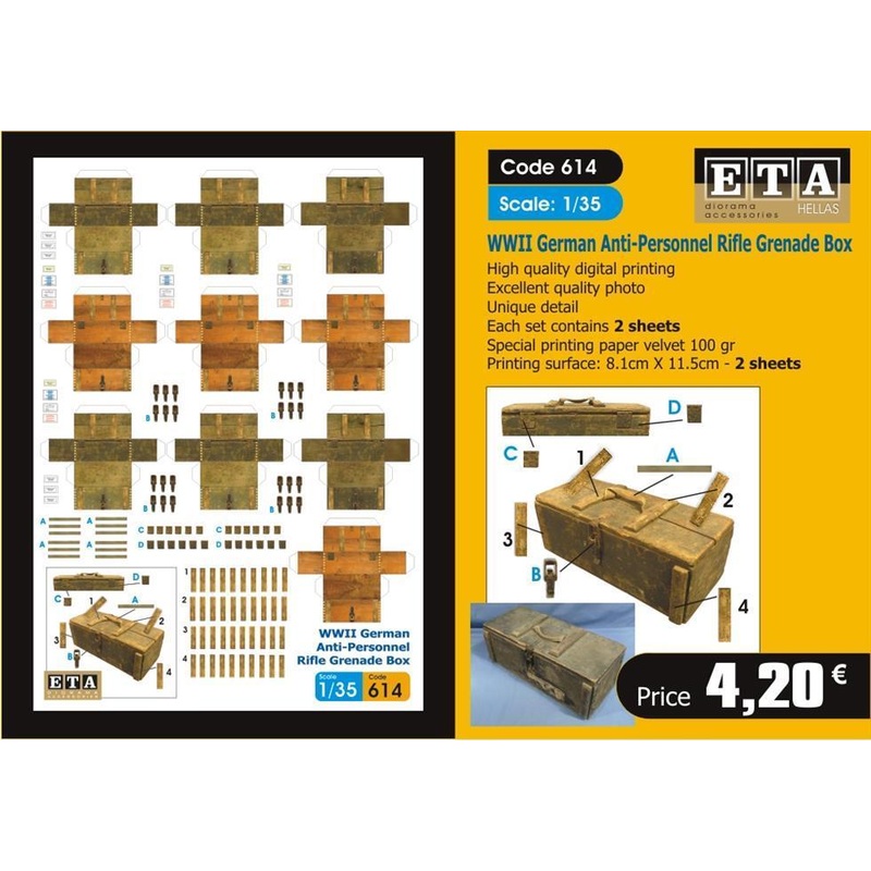 Original WWII German Anti-Personnel Rifle Grenade Box Suit scales