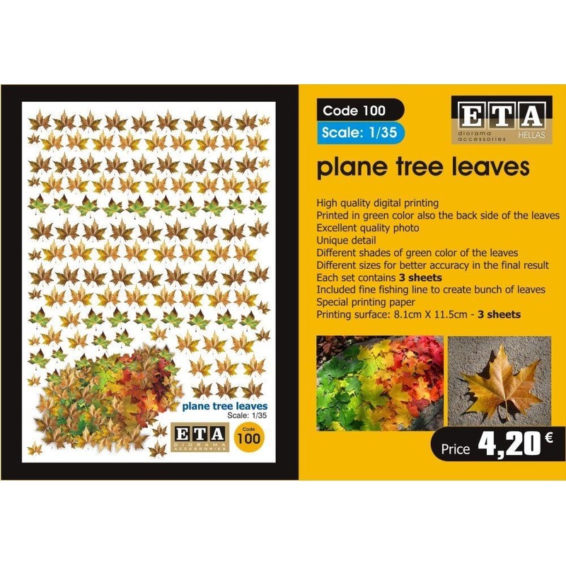 Plane tree leaves Suit scales 1/35, 1/32, 1/24