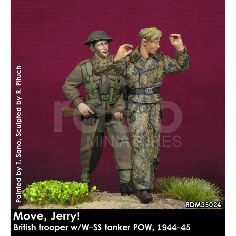 RADO WW2 Move, Jerry! British trooper w/W-SS tanker POW, 1944-45 1/35 Scale