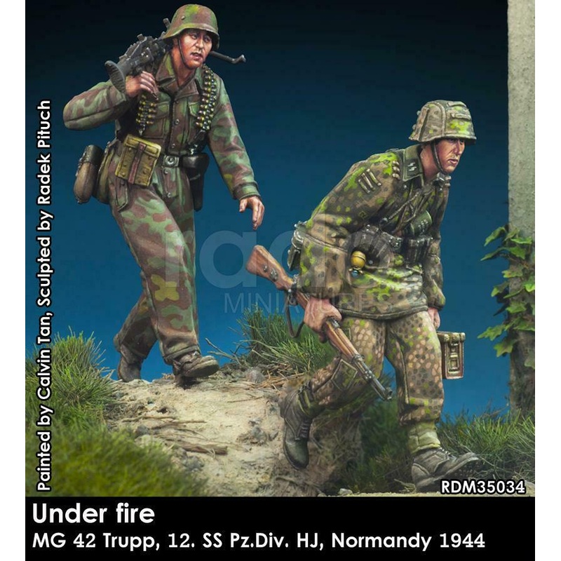 RADO WW2 Under fire SS-MG 42 trupp, Normandy 1944 1/35 Scale resin model (2 fig)