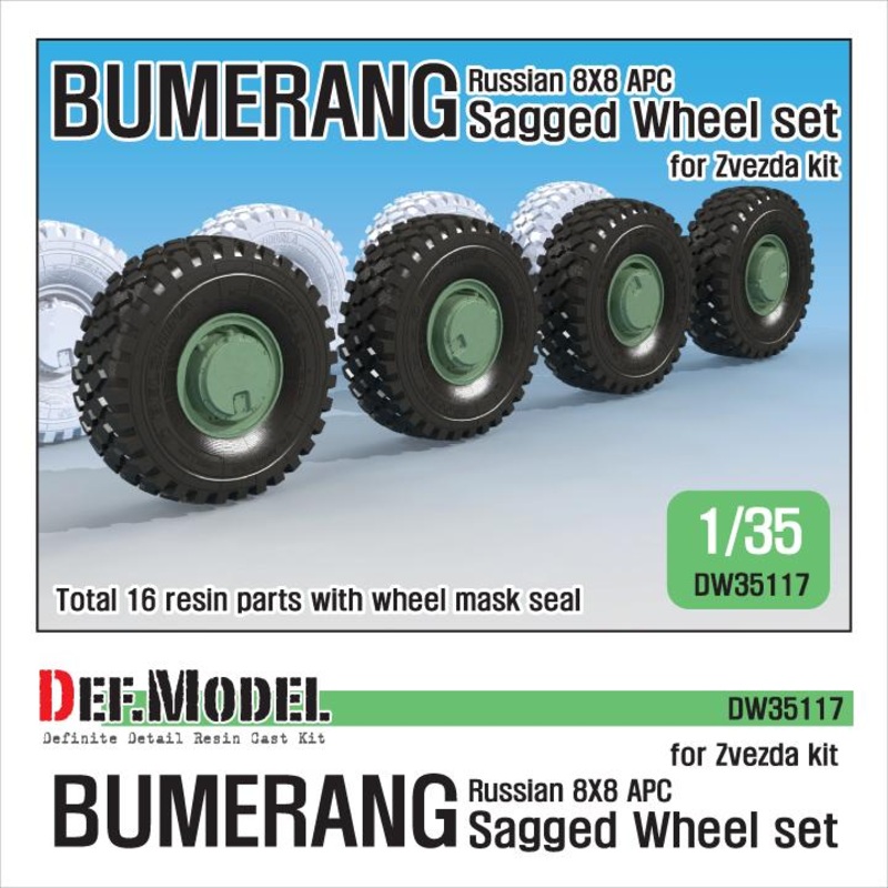 Russian VPK-7829 Bumerang APC Sagged wheel set ( for Zvezda 1/35) (June.2020)