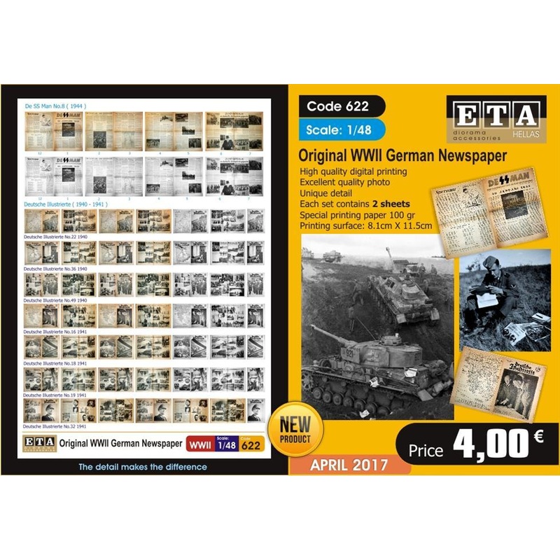 Original World War II German Newspaper- 1/48 scale