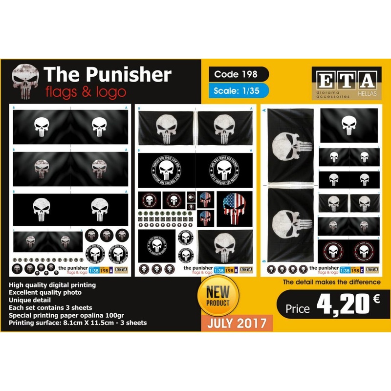 Punisher Flags &Logo- 1/35 scale