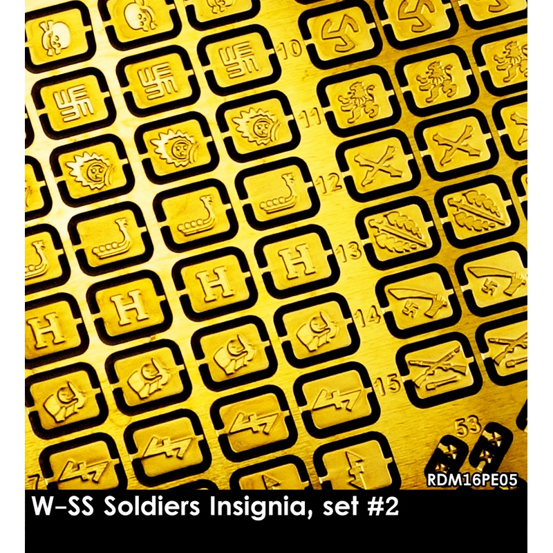 RADO WW2 German 1/16 W-SS Soldiers Insignia, set #2(3 PE frets, 40x60mm size)
