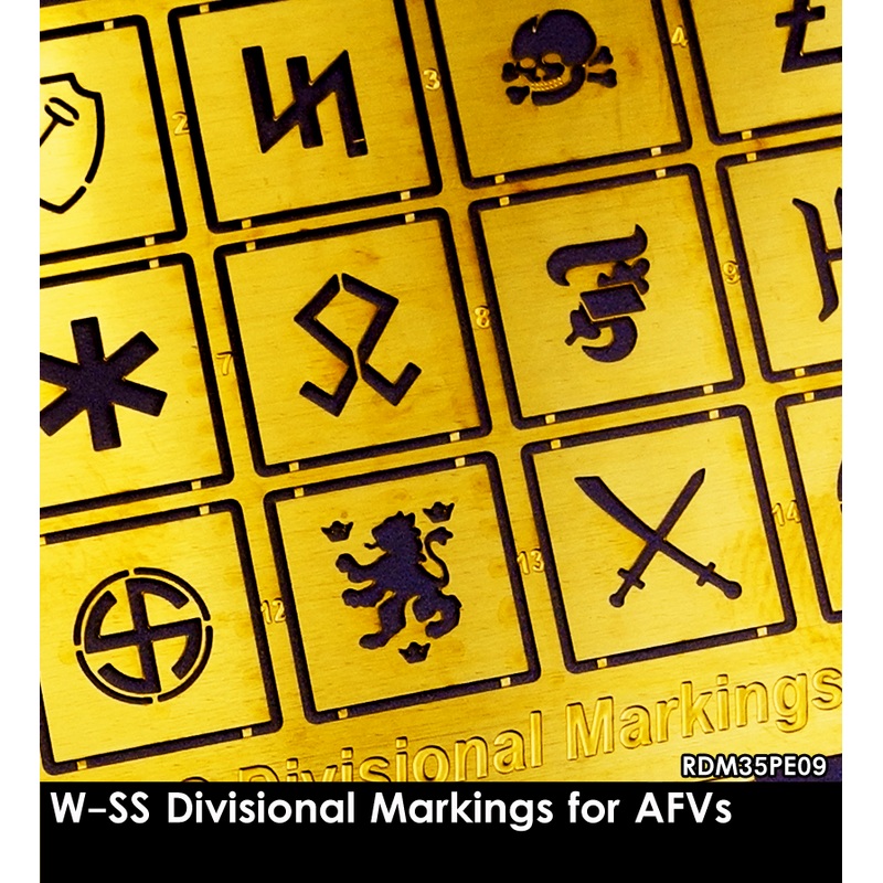 RADO WW2 German 1/35 W-SS Divisional Markings(stencils for vehicles, single fret size 40x60mm)