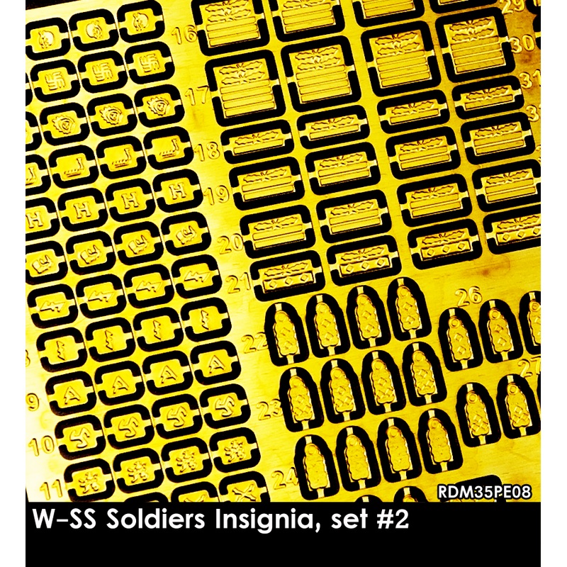 RADO WW2 German 1/35 W-SS Soldiers Insignia, set #2(single fret size 40x60mm)
