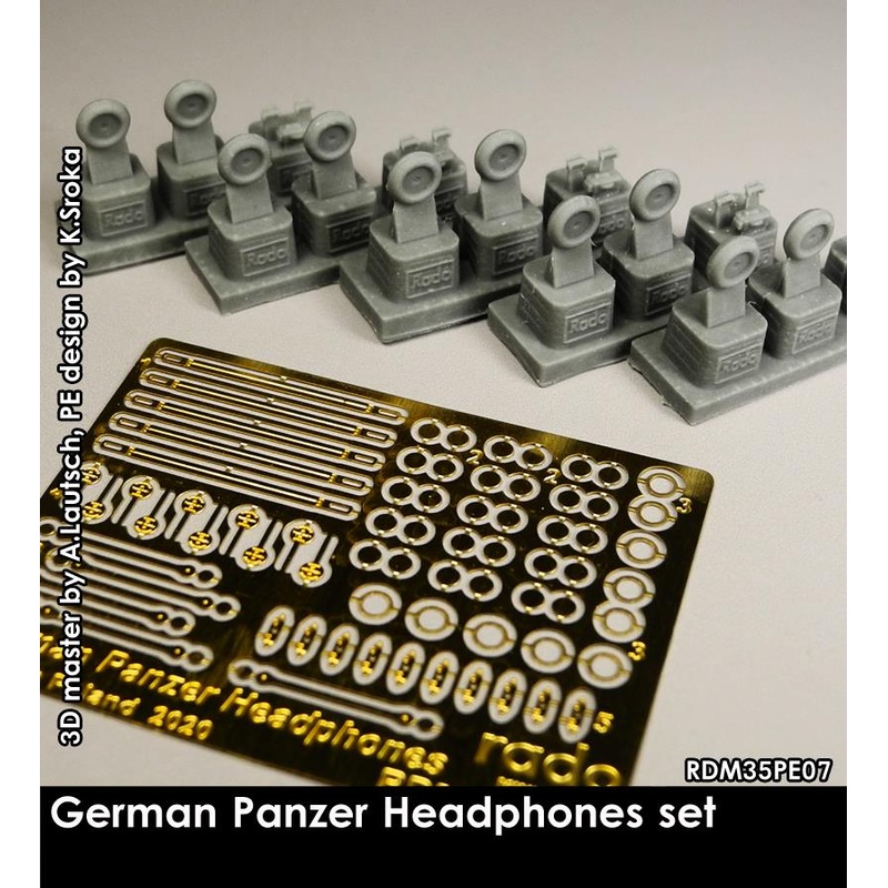 RADO WW2 German Panzer Headphones (PE and resin),1/35 Scale resin model