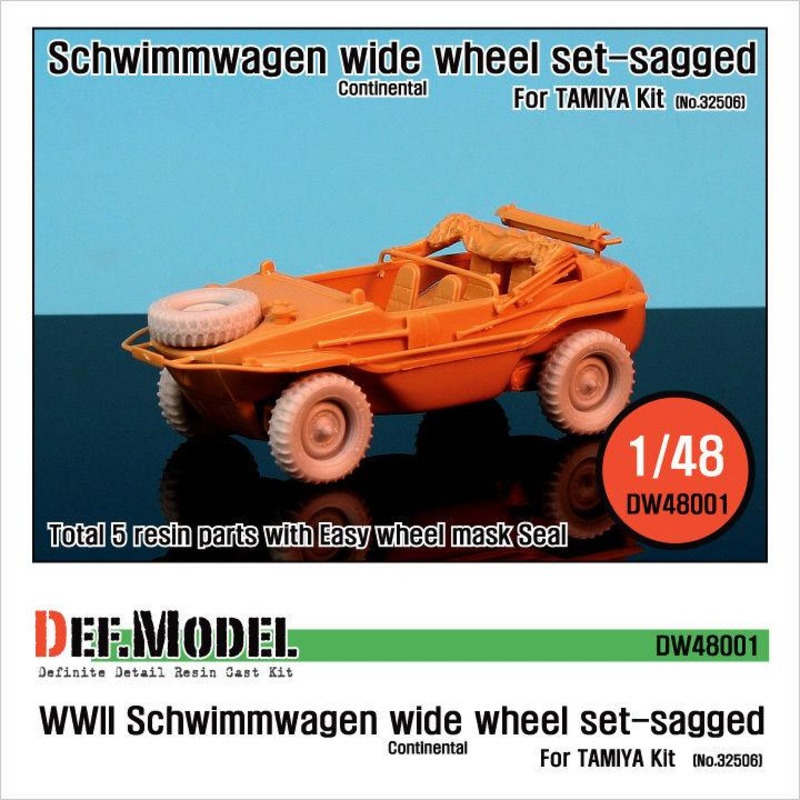 Schwimmwagen Wide Tire(continental)-Sagged (for Tamiya 1/48)