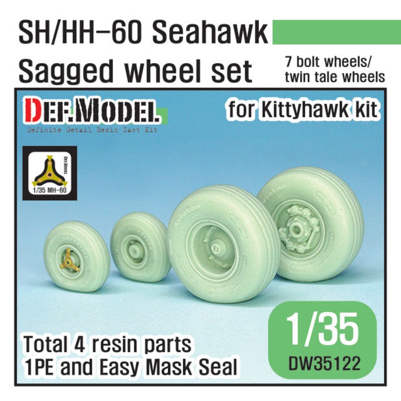 SH/HH-60 Seahawk Sagged Wheel set(for Kittyhawk 1/35)