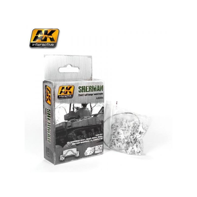 SHERMAN T54E2 CUFF DESIGN METAL TRACKS 1/35 (Assembled)