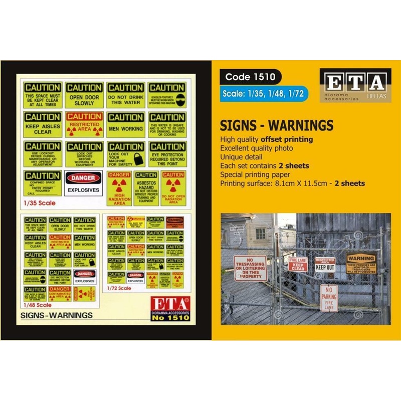 SIGNS-WARNINGS Suit scales 1/35, 1/32, 1/72