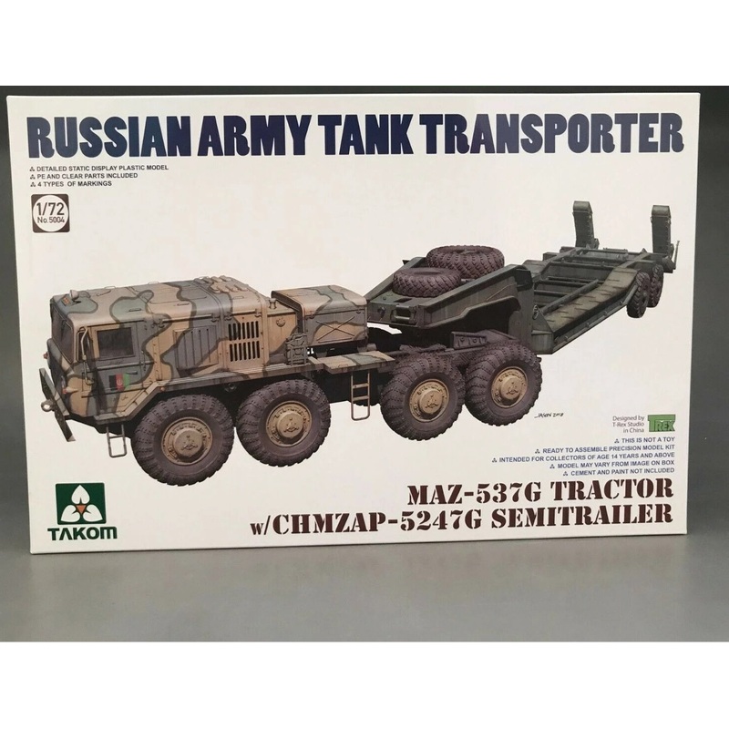 TAKOM 1/72 5004 MAZ-537G TRACTOR WITH CHMZAP-5247G SEMI-TRAILER RUSSIAN ARMY