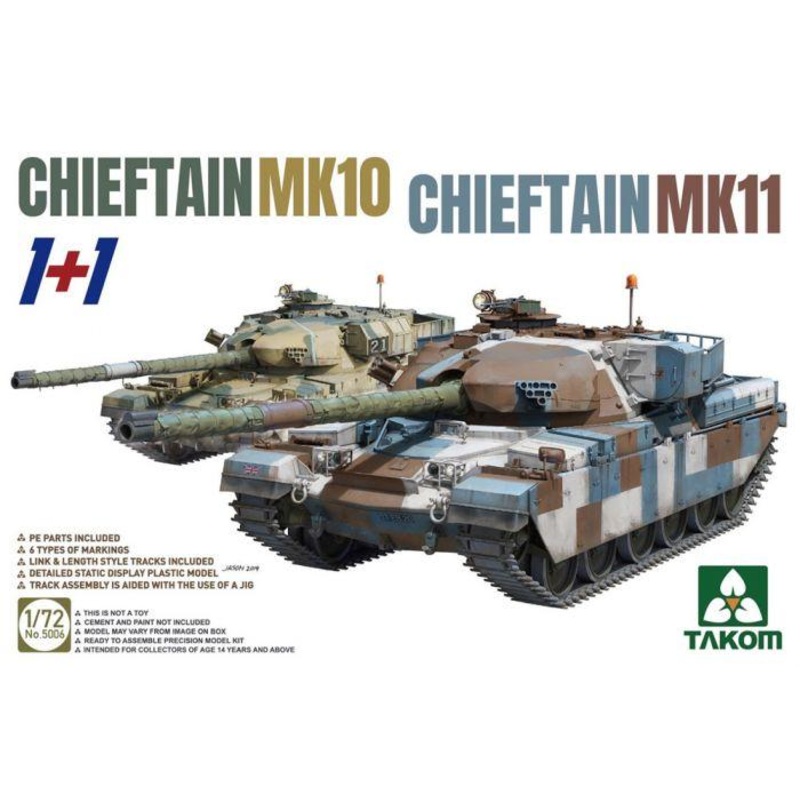 Takom 1/72 Chieftain Mk 11 and Chieftain Mk 10 double MBT kit