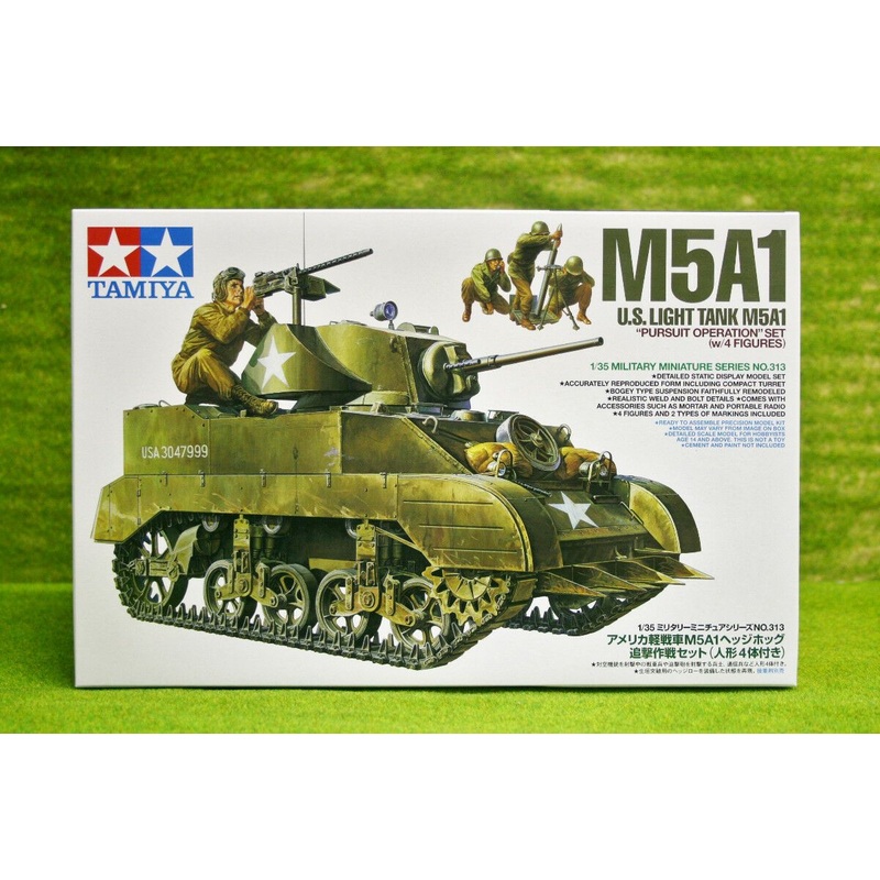 Tamiya 1/35 scale WW2 US American M5A1 with 4 Figures