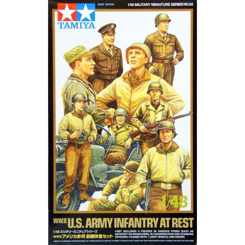 Tamiya 1/48 scale WWII US Army Infantry & Jeep