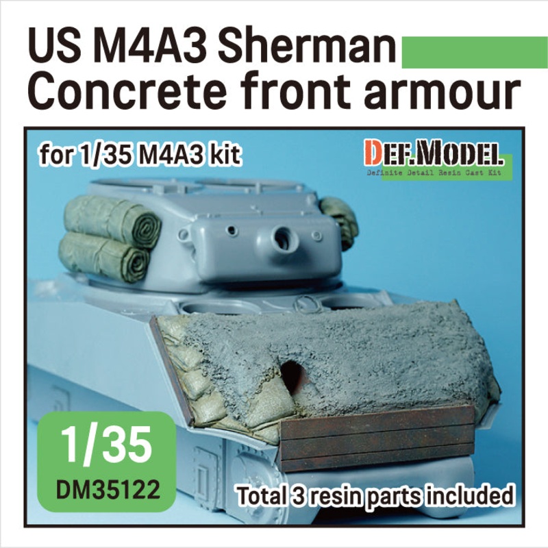 DEF Models WWII US M4A3 Sherman Concrete front armour (for 1/35 M4A3 kit)