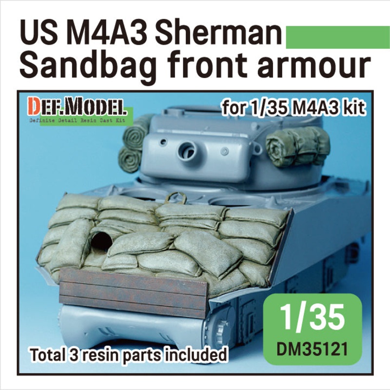 DEF Models WWII US M4A3 Sherman sandbag front armour (for 1/35 M4A3 kit)