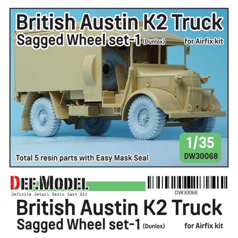 DEF models1/35 scale WW2 British Austin K2 Truck wheel set (1) – Dunlop (for Airfix 1/35)