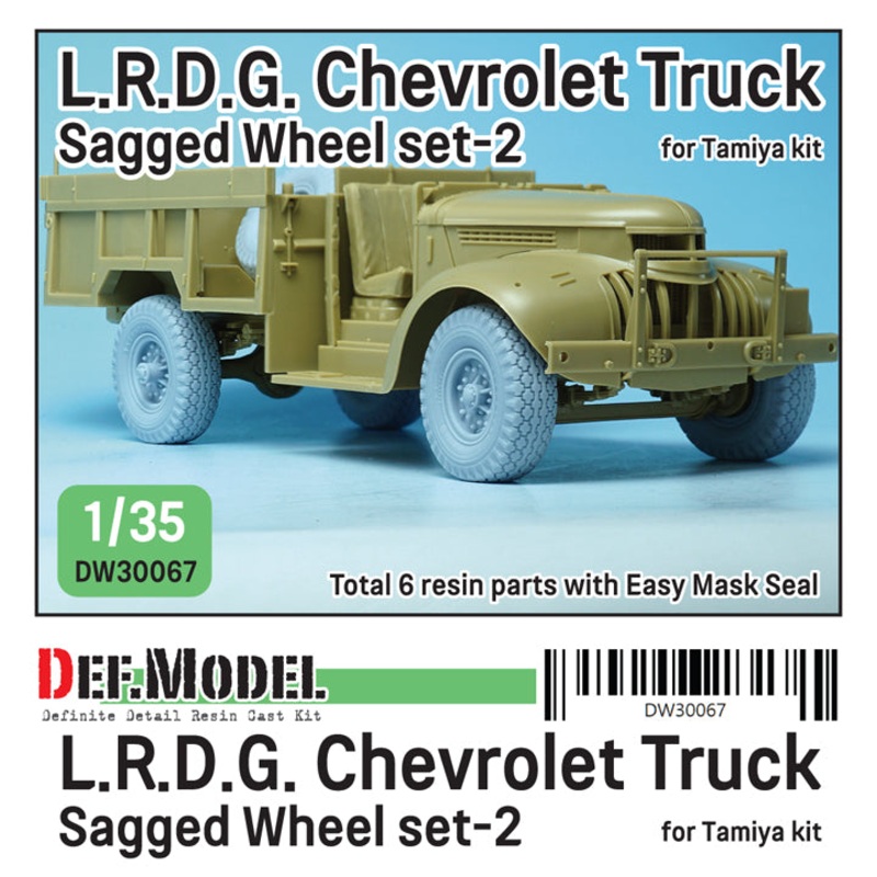DEF models1/35 scale WW2 British LRDG Truck wheel set (2) (for Tamiya 1/35)
