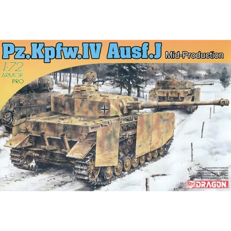 DRAGON D7498 1/72 WW2 German PZ.KPFW.IV AUSF J MID PRODUCTION TANK