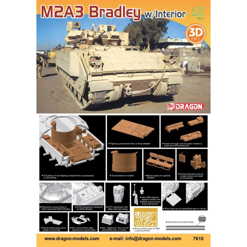 DRAGON D7610 1/72 M2A3 Bradley with INTERIOR