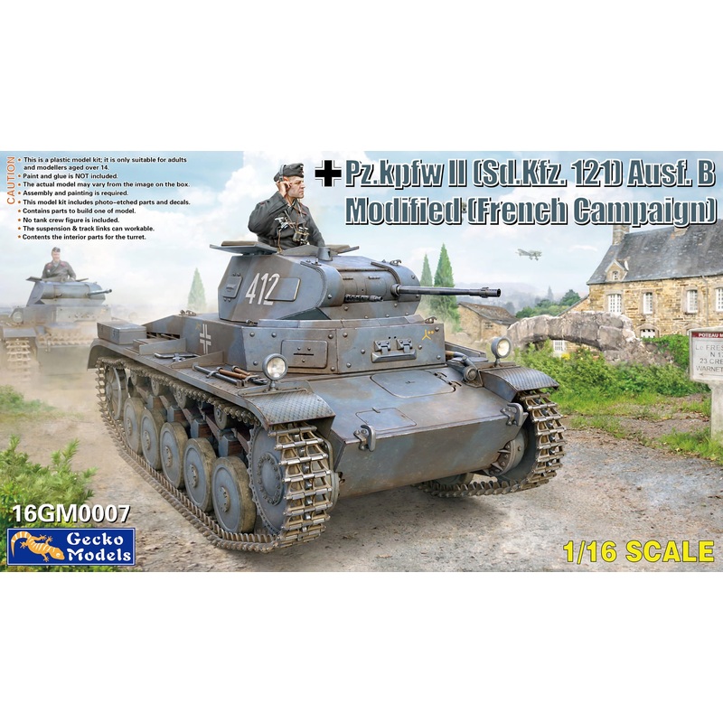 GECKO 1/16 WW2 German Pz.kpfw II (Sd.Kfz. 121) Ausf. B Modified (French Campaign)