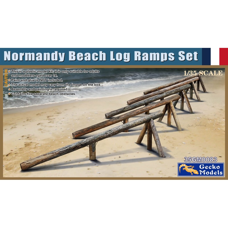 Gecko 1/35 scale wooden beach log ramps set model used in Normandy