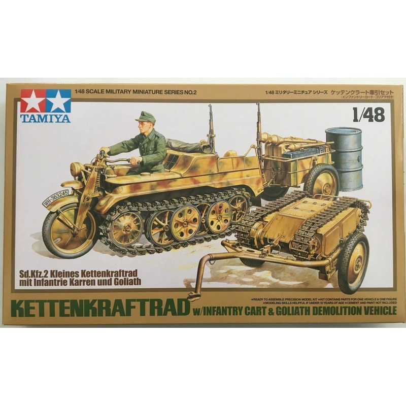 Tamiya 1/48 scale Kettenkraftrad w/cart & Goliath