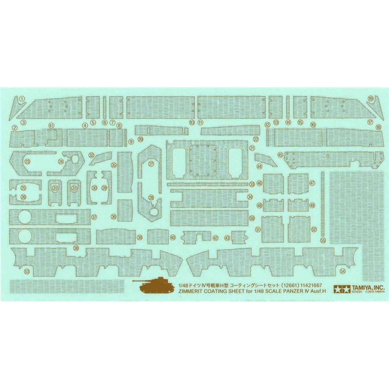 Tamiya 1/48 scale Panzer IV H Zimmerit sheet