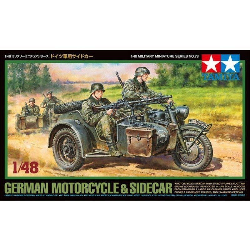Tamiya 1/48 scale WW2 German Bike & Sidecar