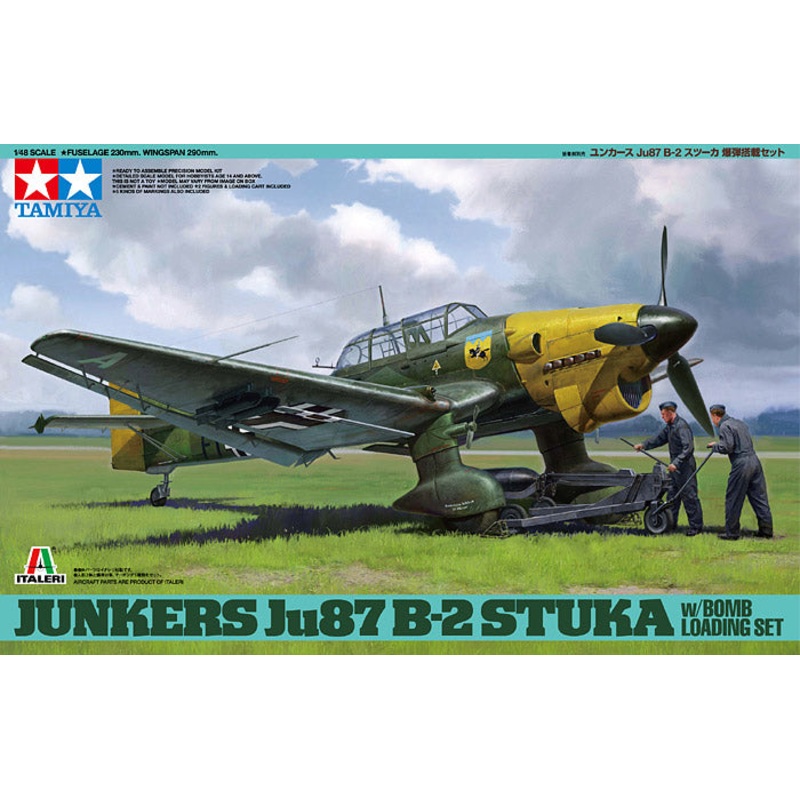 Tamiya 1/48 WW2 German  Junkers Ju87 B-2 Stuka w/Bomb Loading Set