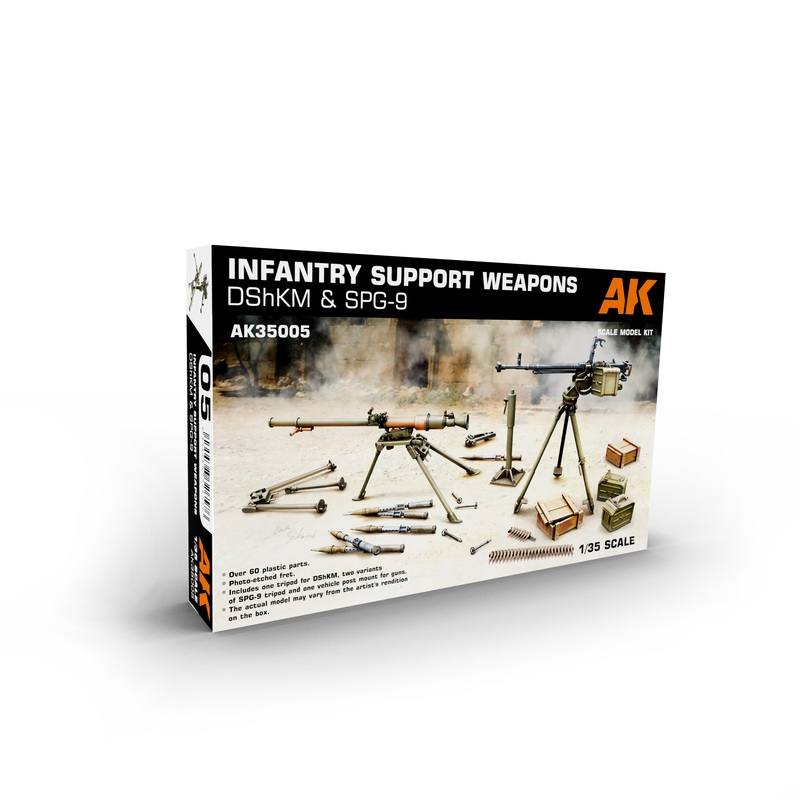 AK Interactive 1/35 scale INFANTRY SUPPORT WEAPONS DSHKM & SPG-9