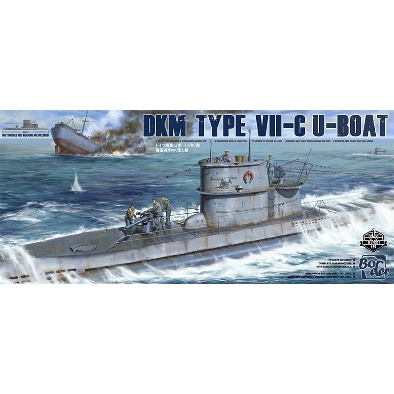 Border Models WW2 German1/35 DKM Typ VIIC U-Boat tower and gun